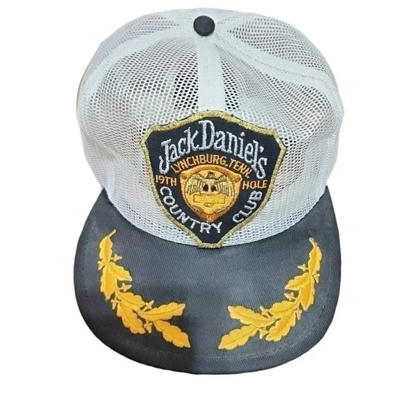 Vintage  JACK DANIELS COUNTRY CLUB 19TH HOLE Mesh Snap Back Hat - Picture 2 of 4